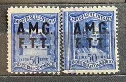 TRIESTE A - AMG FTT  - MARCA DA BOLLO  IMP. ENTRATA L. 50 Le Due Parti - Revenue Stamps