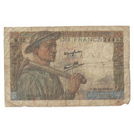 France, 10 Francs, Mineur, 1942, M.32, B+, Fayette:8.6, KM:99e - 10 F 1941-1949 ''Mineur''