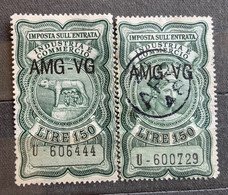 TRIESTE A - AMG VG -  IMPOSTA ENTRATA L. 150 Le Due Parti - Revenue Stamps