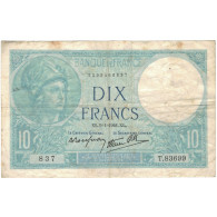 France, 10 Francs, Minerve, 1941, 837 T.83699, TB+, Fayette:7.27, KM:84 - 10 F 1916-1942 ''Minerve''