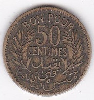 Protectorat Français Bon Pour 50 Centimes 1921 – AH 1340 En Bronze-aluminium, Lec# 182 - Túnez