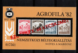 HUNGARY-1988.Commemorative Sheet Set - Agrofila Red Overprinted Version / Szocfilex '88 Kecskemét MNH!! - Commemorative Sheets