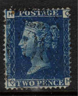 GB 1858 2d Blue Plate 14 SG 47 U ZZ68 - Oblitérés