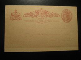 1 Penny QUEENSLAND Post Card AUSTRALIA Dark Colour + 4 Lines Postal Stationery Card - Storia Postale