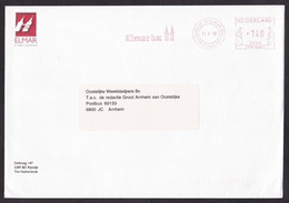 Netherlands: Cover, 2000, Meter Cancel, Elmar Publishing House, Logo Gate Tower Building Delft (traces Of Use) - Covers & Documents