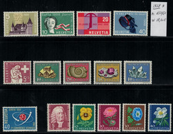 Suisse Schweiz 1958 * MH - Mi 2019 X 20% - Nr. 653 / 667 - Andere & Zonder Classificatie