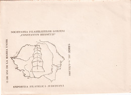 A19351 - EXPOZITIA FILATELICA JUDETEANA 75 DE ANI DE LA MAREA UNIRE TARGU JIU COVER ENVELOPE UNUSED 1993 ROMANIA - Cartas & Documentos