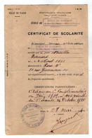 VP20.596 - Ville De PARIS 1940 - Certificat De Scolarité - Mr Bernard NOAILLES - Diploma & School Reports