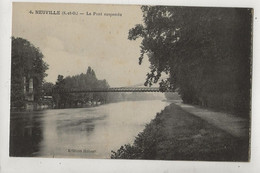 Neuville-sur-Oise (95) : Le Pont Suspendu Pris Du Chemin De Halage En 1910 PF - Neuville-sur-Oise