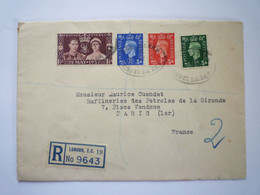 TI - 2022 - 151  LETTRE REC  Au Départ De LONDON  E.C. 19  à Destination De PARIS  1937   XXX - Covers & Documents