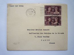 TI - 2022 - 154  Lettre Au Départ De LONDON  E.C.  à Destination De PARIS  1937  FDC   XXX - Brieven En Documenten