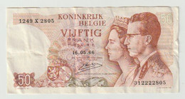 Used Banknote Belgie-belgique 50 Frank 1966 - Autres & Non Classés