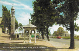 PILGRIM FATHERS MEMORIAL AND ROYAL PIER, SOUTHAMPTON, HAMPSHIRE, ENGLAND. USED POSTCARD   Tw8 - Southampton