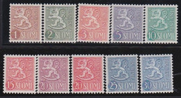 Finland   .   Y&T  .   10 Stamps      .     *   .     Mint-hinged    .   /   .  Ungebraucht Mit Gummi - Nuovi