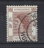 HONG KONG.....QUEEN ELIZABETH II..(1952-22.)...." 1954.."....20c  ....SG181.......CDS....VFU... - Used Stamps