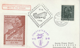 Liechtenstein Carte Aviation + Vignette 1958 - Lettres & Documents