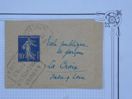 BF14 FRANCE  BELLE BANDE TYPE JOURNAL  ENTIER SEMEUSE 10C 1910 LA CROIX +AFFRAN. INTERESSANT - Kranten