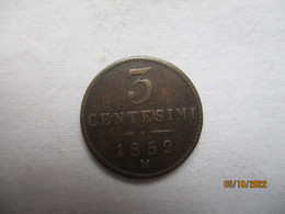 Italy: Lombardie - Venetie 3 Centesimi 1852 M - Lombardie-Vénétie