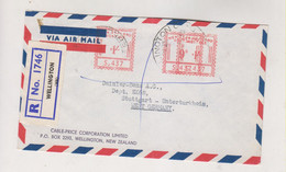 NEW ZEALAND WELLINGTON  1958 Nice Registered  Airmail  Cover To Germany Meter Stamp - Cartas & Documentos