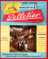 Buvard Biscottes Pelletier, Feuilletées. Folklore Alsacien, Région De Wissembourg. - Zwieback