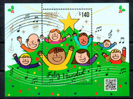 Argentina 2021 ** Christmas. Souvenir Sheet: Star Of Bethlehem, Christmas Carol Music, Tree. Children And Adults Singing - Unused Stamps
