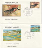 Polynésie 1980 FDC Yvert Série 150 Et 151 - Aquaculture - Crevette - Covers & Documents