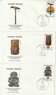 Polynésie 1980 FDC Yvert Série 153 à 155 - Arts Pacifique Sud - Covers & Documents
