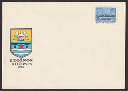 Coat Of Arms : Pelican + BRIDGE River Tisza Ship / 900th Anniv. City SZOLNOK Hungary 1975 FDC Cover - Storia Postale