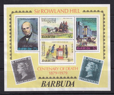 Barbuda: 1979   Rowland Hill (Issue 1)   M/S  Used - Barbuda (...-1981)