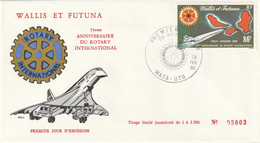 WALLIS Et FUTUNA 1980 FDC Yvert PA 101 - Rotary International - Avion - Concorde - Briefe U. Dokumente