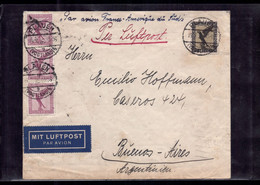 Dt. Reich Luftpost Brief Plauen N. Buenos Aires 1931 Per Avion France - Sonstige & Ohne Zuordnung