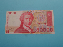 50000 Dinara ( C3948791 ) Republika HVRATSKA 1993 ( For Grade, Please See Photo ) UNC ! - Croazia