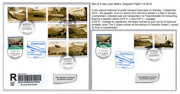 Liechtenstein 2014 (G6) Set 2 Covers Zeppelin Flight Mountains Berge Montagnes Luftschiff Airship Dirigeable - Lettres & Documents