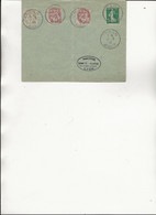 LETTRE AFFRANCHIE N° 107 - 108 X 2 + N° 137 OBLITEREE CAD THANN - ALSACE - 11-2-1915 - Tijdelijke Stempels