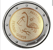 2 EURO ESTONIA  2021 COMMEMORATIVO POPOLO UGRO-FINNICI  FIOR DI CONIO     B.U. FROM ROLLS - Estonia