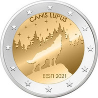 2 EURO ESTONIA  2021 COMMEMORATIVO LUPO   FIOR DI CONIO     B.U. FROM ROLLS - Estonie