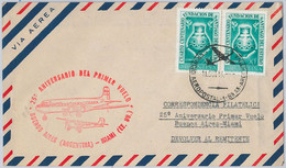 50164-ARGENTINA-AIRMAIL COVER25th Anniversary Of First Flight Buenos Aires/Miami - Buenos Aires (1858-1864)