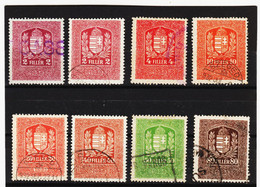 CAO66 UNGARN 1926 STEUERMARKEN - STEMPELMARKEN 2-4-10-20-40-50-80 FILLER Gestempelt / Entwertet SIEHE ABBILDUNG - Revenue Stamps