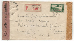 WW2 1943 ETABLISSEMENTS OCEANIE Ile TAHITI Recommandé PAPEETE > CROIX ROUGE SUISSE Genève Via US San Francisco New York - Storia Postale