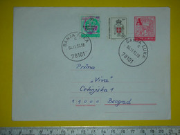 R,Yugoslavia Stationery Cover,Bosnia,Republika Srpska Provisorium Letter,Banja Luka Postal Seal,civil War RS Stamps,rare - Cartas & Documentos