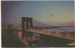 AC2845 New York City - Brooklyn Bridge At Night - Notte Nuit Nacht Noche / Viaggiata 1979 - Bridges & Tunnels