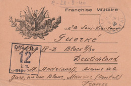 CARTE POSTALE FRANCHISE MILITAIRE 1940 OFLAG IV D 12 - Sonstige & Ohne Zuordnung