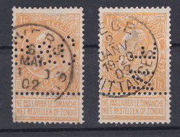 N° 65 : 2 Timbres Perfore - 1863-09