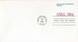 Verenigde Staten  Postwaardestukken Omslag1e Dag Stempel Aug-13-1981 (9194) - 1981-00