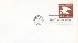 Verenigde Staten  Postwaardestukken Omslag1e Dag Stempel Oct-11-1981 (9195) - 1981-00