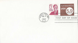 Verenigde Staten  Postwaardestukken Omslag1e Dag Stempel Feb-11-1982 (9197) - 1981-00