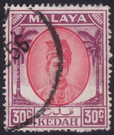 MALAYA KEDAH 1955 30c Palm Tree Sc#77- USED @N210 - Kedah