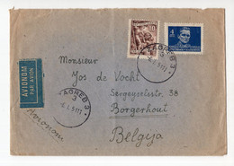 1951.YUGOSLAVIA,CROATIA,ZAGREB,AIRMAIL COVER TO BELGIUM - Luftpost