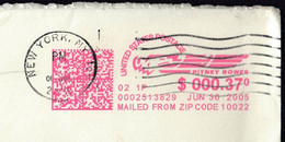 United States New York 2005 / US Postage 0.37 $, Pitney Bowes, Mailed From ZIP Code 10022 / Machine Stamp, QR Code - Lettres & Documents