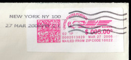 United States New York 2006 / US Postage 5.00 $, Pitney Bowes, Mailed From ZIP Code 10022 / Machine Stamp, QR Code - Lettres & Documents